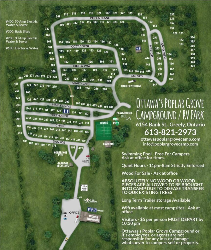 Rules & Park Map – Poplar Grove Campground